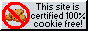 Badge Questo sito è al 100% privo di cookie